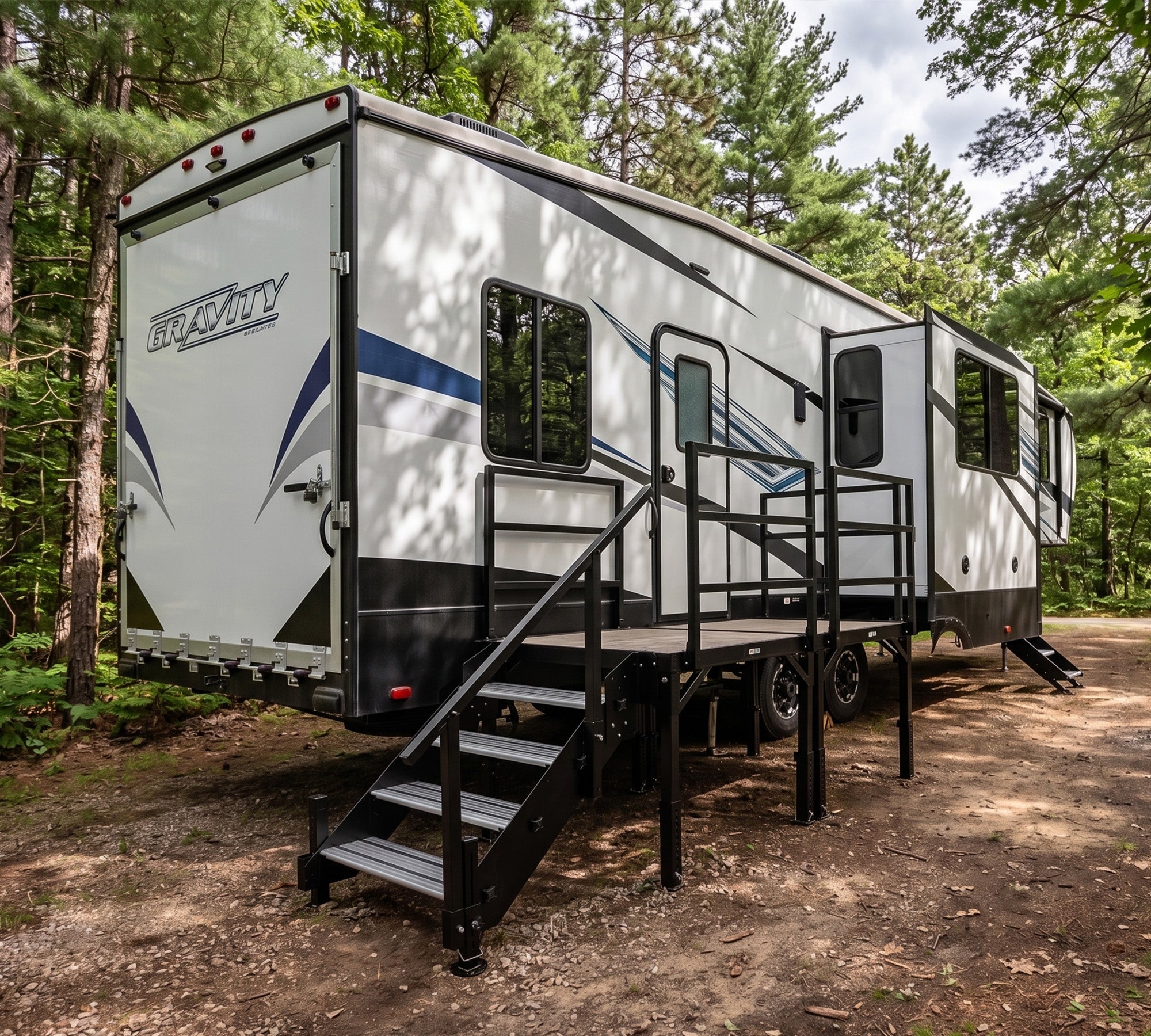 RV Deck Stair Handrail